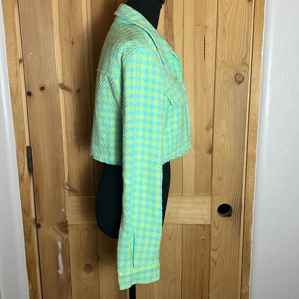 ZARA Tween Herringbone Cropped Jacket - Picture 6 of 10